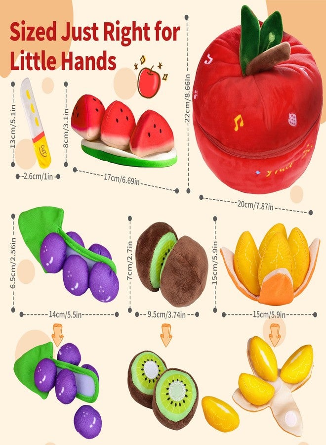 Fegalop Baby Toys for 6-36 Months,Montessori Toy with Musical Feature, Cutting Plush Fruits Play Food with Rattle,Squeaker,Beeps,Textures Crinkle Tissues,Christmas Baby Gifts for 1 Year Old Toddler Boy Girl - Image 2